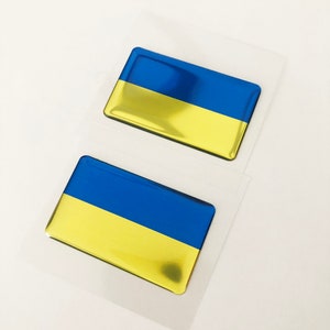 24 Stück Ukraine Flagge Aufkleber | 50 X 30 Mm | Selbstklebend | Permanenter Halt | Für Laptop, Auto, Helm & Mehr