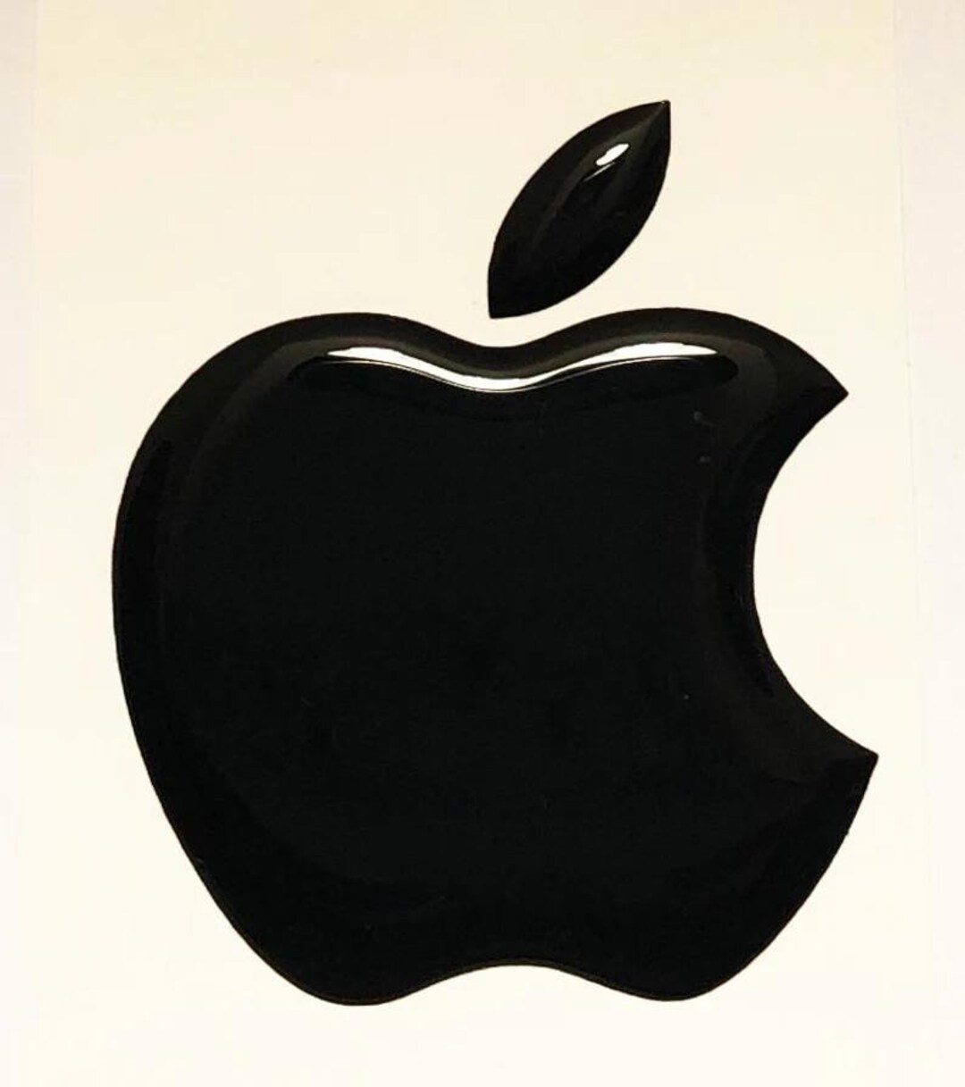 アップル　巨大ステッカー 3Dドーム型Appleロゴステッカー：シルバーマットビニール