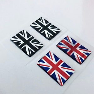 2 pcs x GB flag stickers (32x20 mm or 50x30 mm ) flag decal 3D resin Silicone gel sticker Union Jack flag Car Bike