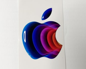 Apple Logo Aufkleber für iPhone, MacBook, iPad, iMac oder jede andere Oberfläche :) Apple Zubehör, Aufkleber, 3D, gewölbt für iPhone, Resin, Logo