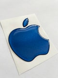 Blue Glitter Apple Logo Sticker: 3D Domed Resin Decal product logo