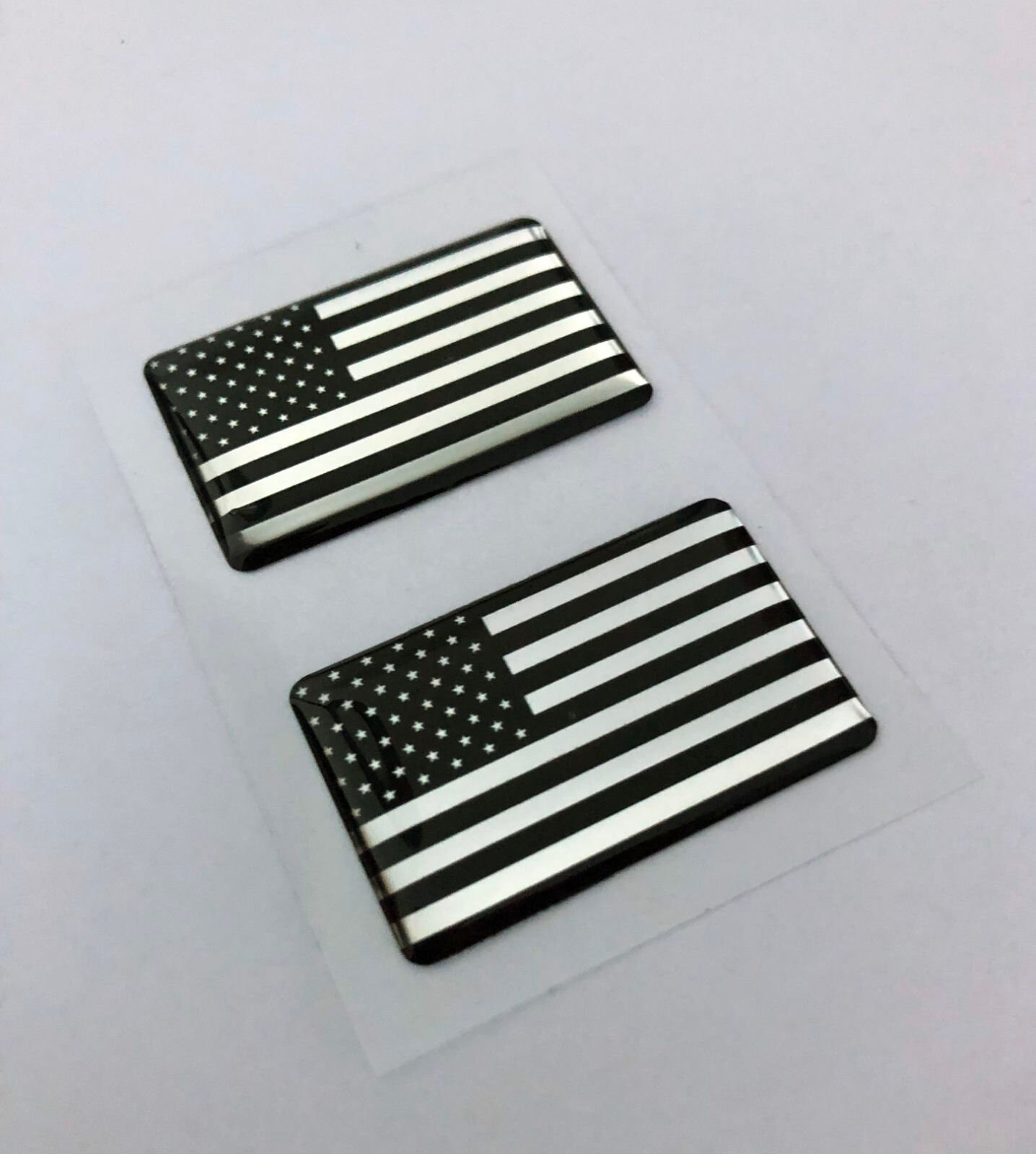 2 Pcs X USA Flag Stickers 32x20 Mm or 50x30 Mm Flag Decal 3D Resin Silicone Gel  Sticker American Flag Car Bike 