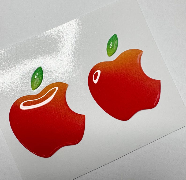 Gradient Apple Logo Sticker: 3D Domed Decal for Macbook, Iphone, Ipad ...
