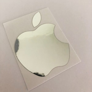 Crinkled Chrome Apple Logo Sticker: iPhone, MacBook, iPad, iMac