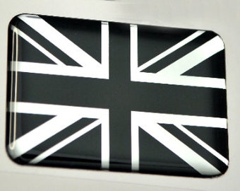 6 X Union Jack Flag Resin 3D Domed England Sticker label 27mm x 16mm waterproof