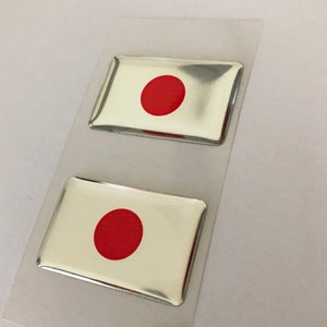 Japanese Flag Sticker: 3D Resin Decal (2 pcs)