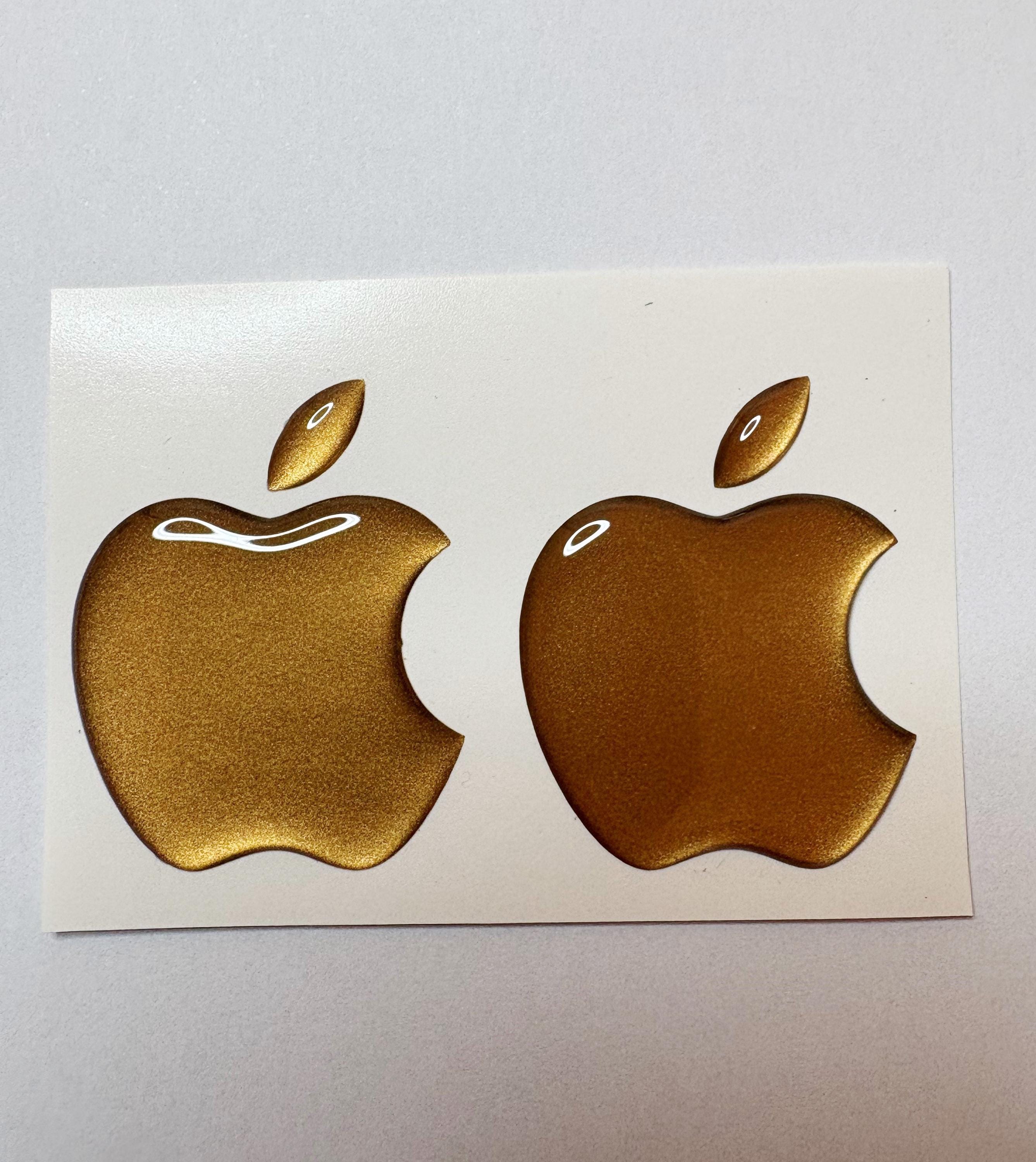 3Dドーム型Appleロゴステッカー：MacBook、iPhone用ブロンズビニール 
