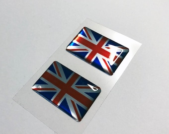Adesivo UNION JACK/CHEQUERED FLAGS - Cromo/Nero A Cupola GEL - Foto 2