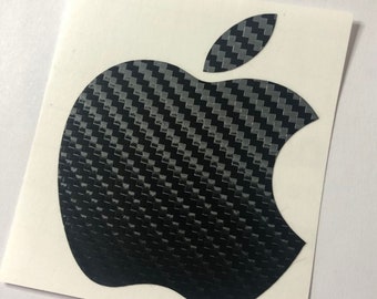 Carbon Fiber Apple Logo Sticker - Stylish Accessory Decal