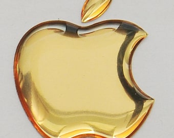 3D Domed Apple Logo Sticker: Chrome Vinyl Decal for iPhone, MacBook, iPad