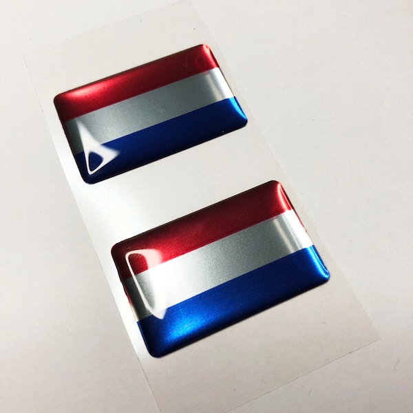 2 x niederländische Flagge Aufkleber (32x20 mm oder 50x30 mm) Flagge Aufkleber 3D Harz Silikongel Aufkleber Flagge der Niederlande Auto Fahrrad