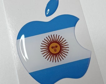 Apple stickers (ARGENTINA flag)  for iPhone, MacBook, iPad, iMac or any other surface :) Apple Accessory, Decal, 3D, Domed