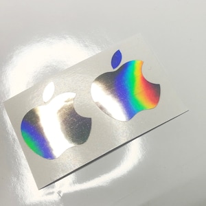 Color Changing Chrome Apple Logo Sticker for MacBook, iPhone, iPad