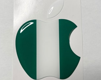 Apple-Aufkleber (Nigeria-Flagge) für iPhone, MacBook, iPad, iMac oder jede andere Oberfläche :) Apple-Aufkleber, 3D, gewölbt für iPhone, Harz, Logo