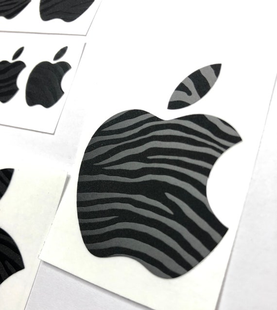 ブラックテクスチャのAppleロゴステッカー：MacBook、iPhone、iPad用