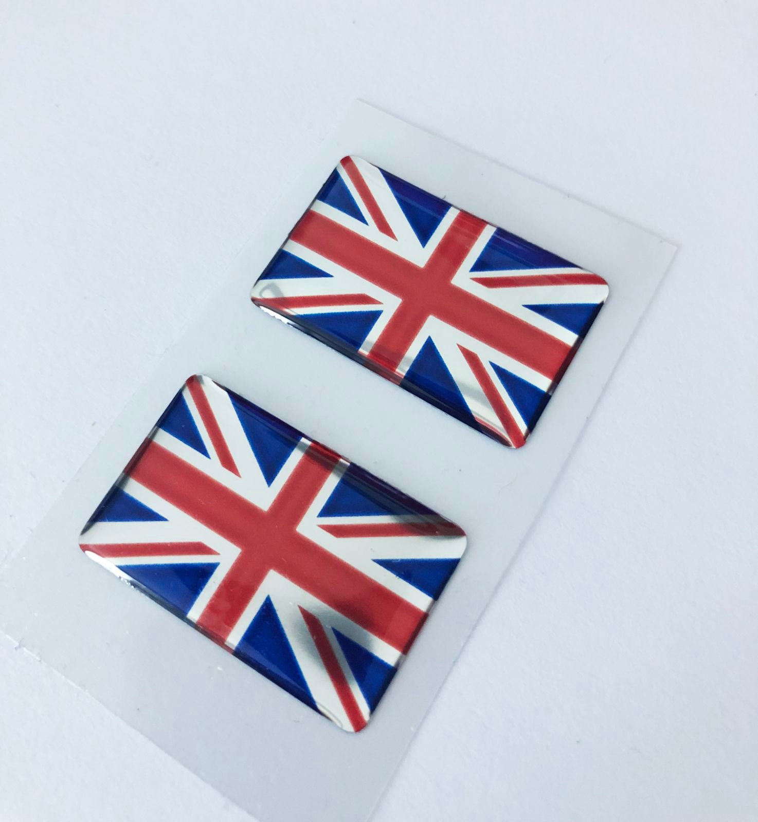 Xotic Tech 2x 3D Red Blue Union Jack Foot Decal Stickers for Mini