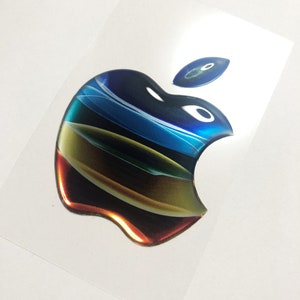 3D Domed Apple Logo Sticker: Chrome Vinyl Decal for iPhone, MacBook, iPad