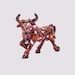 Mosaic Red Bull Statue With Big Horns Made With Marble Dust and With ...