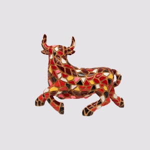 Mosaic Red Bull Statue Made With Marble Dust and With Enamel. It's the ...