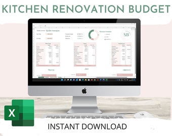 Kitchen Budget Renovation | Excel Speadsheet for Remodel | Budget for House Remodel | Renovation Planner