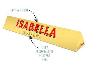 Personalised Toblarone Bar Printed BOX - Birthday - Christmas - Father&#39;s Day Gift - Any Message - Any Occasion!