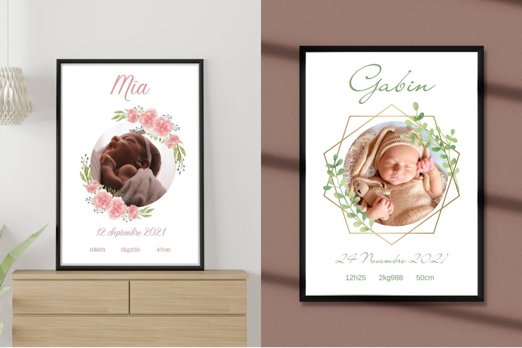 Affiche Naissance Personnalisé avec Photo