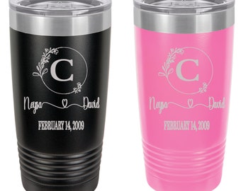 Wedding Tumblers | Personalized Beverage Tumblers | Bride and Groom Gift Set | Wedding Gift | Honeymoon Essentials | Wedding Keepsakes