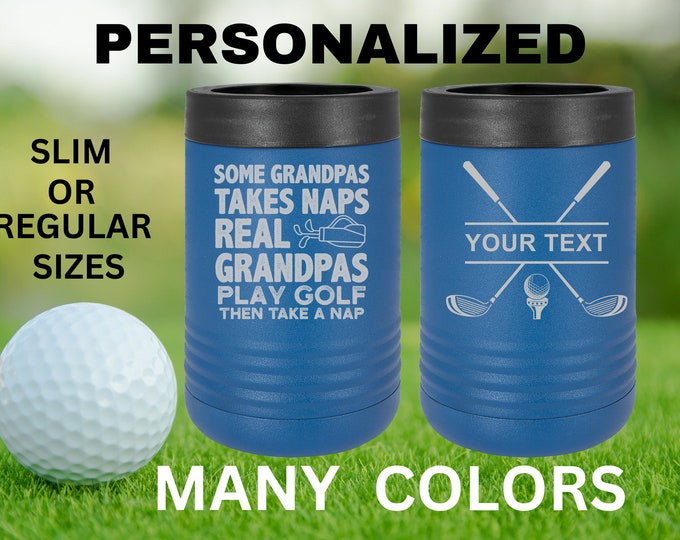 Custom Grandpa Gift | Golf Can Cooler |Beer Can Cooler | Personalized Beverage | Gift for Grandfather | Golf Gift | Grandpa Gift