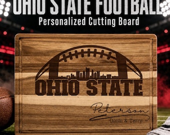 Personalized Ohio Football Cutting Board | Custom Engraved Acacia Board