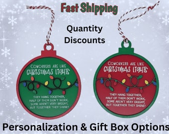 Coworker Holiday Ornament | Custom Christmas Ornament | Corporate Holiday Gift | Personalized Gift | Funny Coworker Ornament | Employee Gift
