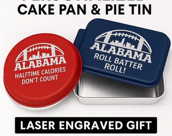 Personalized Alabama Football Cake Pan & Pie Tin – Custom Powder-Coated Aluminum Baking Gift for Fans
