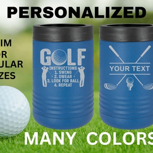 Custom Dad Gift | Golf Can Cooler | Beer Can Cooler | Personalized Beverage | Gift for Husband | Golf Gift | Groomsman Gift