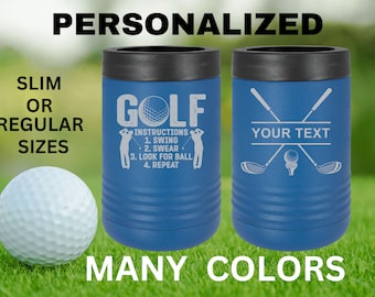 Custom Dad Gift | Golf Can Cooler | Beer Can Cooler | Personalized Beverage | Gift for Husband | Golf Gift | Groomsman Gift