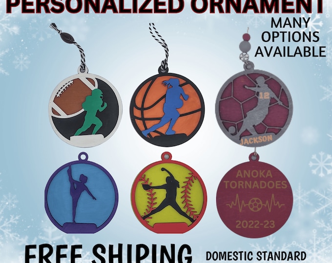 Personalized Team Ornament | Sports Gift | Custom Christmas 0rnament | Holiday Sports Gift | Sports Team Ornament | Sports Team Keepsake