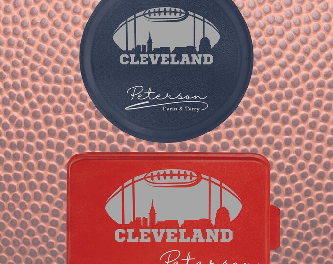 Cleveland Football Baking Pans | Cake Pans Personalized | Custom Pie Tin | Aluminum Baking Gift | Engraved Pan with Lid | Tailgating Fan
