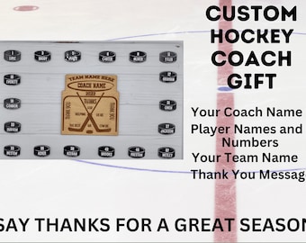 Hockey Coach Gift | End of Season Gift | Personalized Coach Gift |  Coach Appreciation Gift | Coach Thank You | Custom Hockey Gift