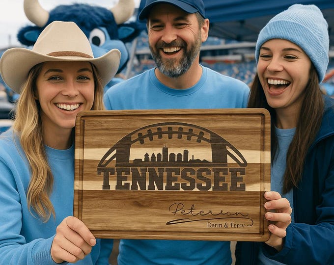 Customized Tennessee Cutting Board - Perfect Gift for the Football Enthusiast - Personalized Sports Fan Cheese Chopping Board Gift