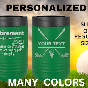 Retirement Gift | Golf Can Cooler |Beer Can Cooler | Personalized Beverage | Gift for Husband | Golf Gift | Father Gift