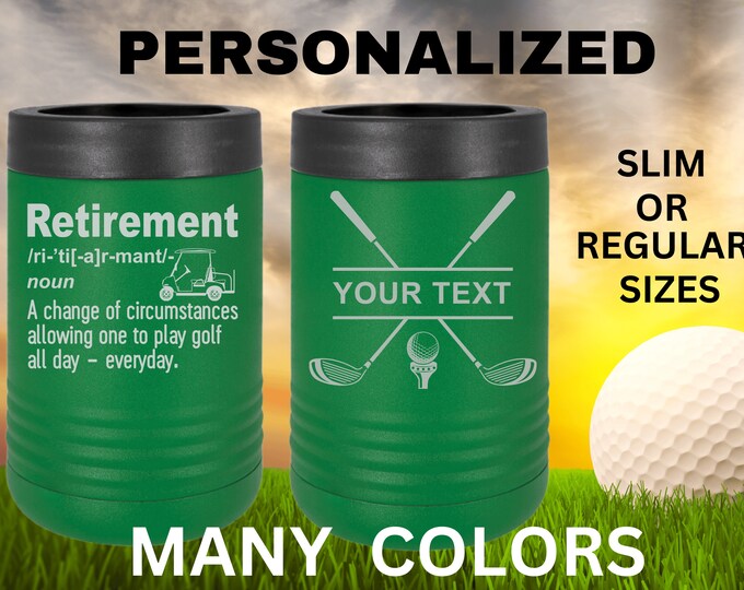 Retirement Gift | Golf Can Cooler |Beer Can Cooler | Personalized Beverage | Gift for Husband | Golf Gift | Father Gift