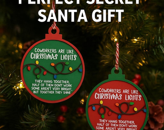 Funny Coworker Holiday Ornament – Custom Christmas Ornament with Lights – Employee Gift, Secret Santa, or Corporate Holiday Gift