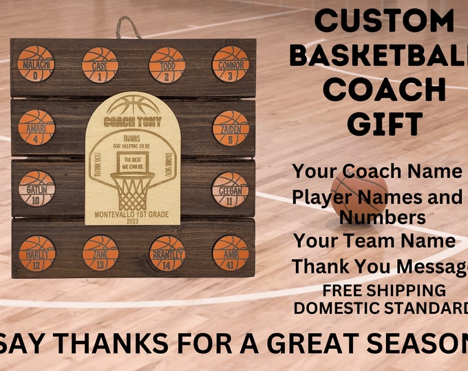 Basketball Coach Gift | Thank You Gifts | Custom End of Season Award | Personalized Coach Appreciation Gift | Team Gift for Sports