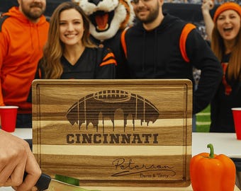 Customized Cincinnati Cutting Board - Perfect Gift for the Football Enthusiast - Personalized Sports Fan Cheese Chopping Board Gift