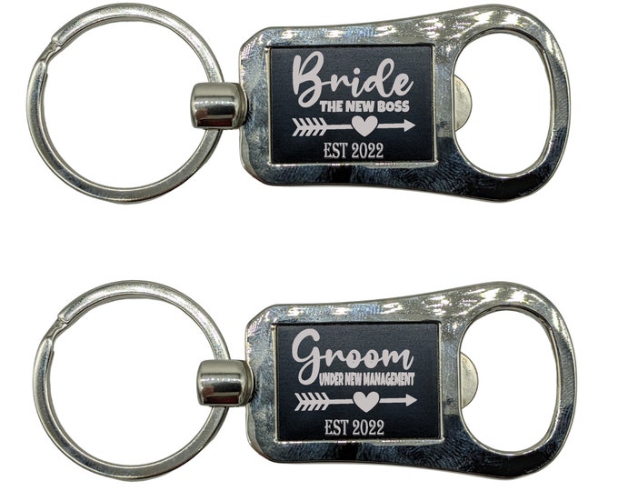 Bride and Groom Gift | Wedding Keychain Set | Wedding Favor | Humorous Wedding Gift | Honeymoon Gift | Wedding Party Gift | Gift for Him Her