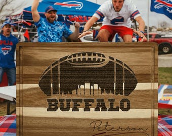 Customized Buffalo Cutting Board - Perfect Gift for the Football Enthusiast - Personalized Sports Fan Cheese Chopping Board Gift