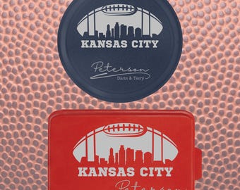 Kansas City Football Baking Pans | Cake Pans Personalized | Custom Pie Tin | Aluminum Baking Gift | Engraved Pan with Lid | Tailgating Fan