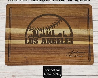 Personalized Los Angeles Baseball Cutting Board, LA Fan Gift, Custom Engraved Wood Board, Wedding Gift, Housewarming, Anniversary Gift