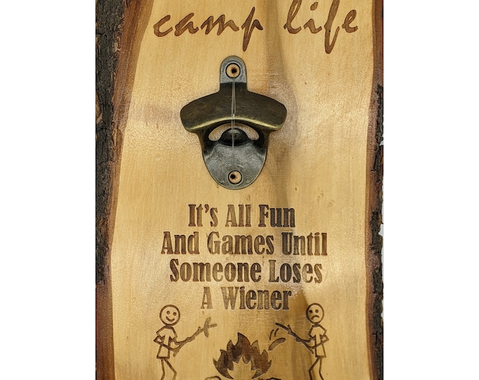 Wall Mount Bottle | Custom Bottle Opener| Cabin Style Bottle Opener | Camping Gift | Engraved Bottle Opener | Custom Gift