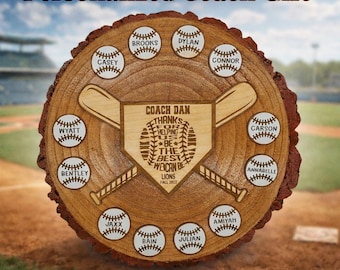 Personalized Baseball & Softball Coach Gift – Custom Team Award, End of Season Coach Thank You Plaque