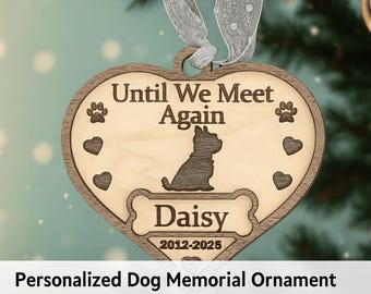 Personalized Dog Memorial Ornament – Custom Pet Loss Gift, Wooden Remembrance Keepsake for Beloved Dog