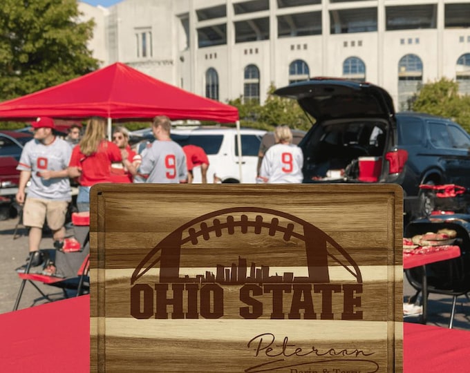Customized Ohio Cutting Board - Perfect Gift for the Football Enthusiast - Personalized Sports Fan Cheese Chopping Board Gift